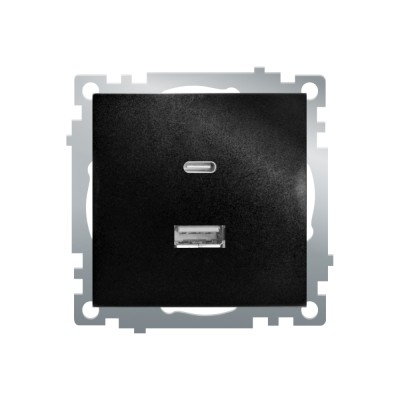 Розетка 2-местная USB + type C Stekker Катрин GLS10-7116-05 50055