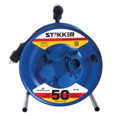 Удлинитель на металлической катушке 4-местный Stekker PRF02-41-50 50м 39297