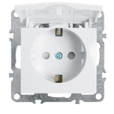 Розетка Stekker Эрна с/з 16A 250V с крышкой защитной шторкой белый PST16-9112-01 39319