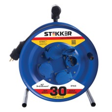 Удлинитель на металлической катушке 4-местный Stekker PRF02-41-30 30м 39296