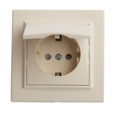 Розетка 1-местная с крышкой Stekker PST16-9012-02 с защитной шторкой 39238