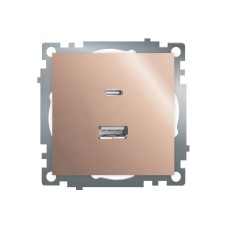Розетка 2-местная USB + type C Stekker Катрин GLS10-7116-02 50056