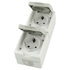 Розетка двухместная с крышкой с/з Stekker Велена PST16-22-54V 49737