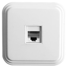 Розетка компьютерная 1-местная Stekker PST00-21-20 (РК8-01) RJ-45 IP20 белый 39706