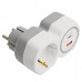  Разветвитель сетевой на 1 выход с/з STEKKER 250В, 16А, USB A+ Type C, 2,4А, PD, белый/серый, ADP16-16-20