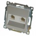 Розетка двойная Ethernet RJ-45 без рамки Stekker Катрин 50005