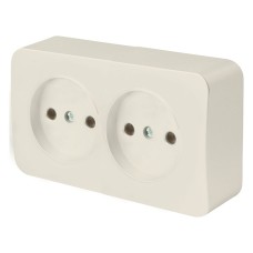 Розетка двойная без заземления Stekker София 49495