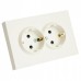 Розетка двойная с заземлением и со шторкой Stekker Эмили 49882
