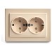 Розетка двойная с заземлением и со шторкой Stekker Эрна 39240 Розетка двойная с заземлением и со шторкой Stekker Эрна 39240