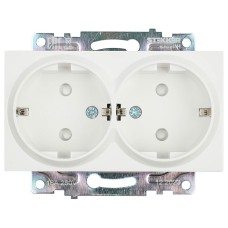 Розетка двойная с заземлением и со шторкой, без рамки Stekker Катрин 39574