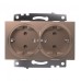 Розетка двойная с заземлением и со шторкой, без рамки Stekker Катрин 39598