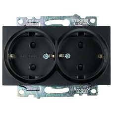 Розетка двойная с заземлением и со шторкой, без рамки Stekker Катрин 39612