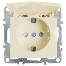 Розетка с заземлением и со шторками, без рамки с крышкой Stekker PST16-9112 39330