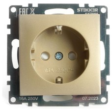Розетка с заземлением и со шторкой, без рамки Stekker Катрин 49224