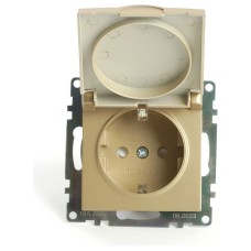Розетка с заземлением и со шторкой, без рамки с крышкой Stekker Катрин 49222