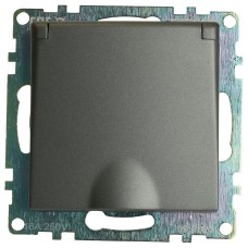 Розетка с заземлением и со шторкой, без рамки с крышкой Stekker Катрин 49424