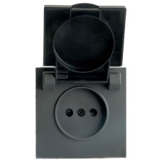 Розетка с заземлением и со шторкой, с крышкой Stekker Эмили 49852