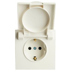 Розетка с заземлением и со шторкой, с крышкой Stekker Эмили 49881