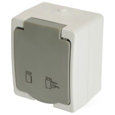 Розетка с заземлением и со шторкой, с крышкой Stekker Велена 49727