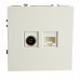 ТВ-розетка и розетка Ethernet RJ-45 без рамки Stekker RST00-5106-01 49872