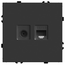 ТВ-розетка и розетка Ethernet RJ-45 без рамки Stekker RST00-5106-05 49846