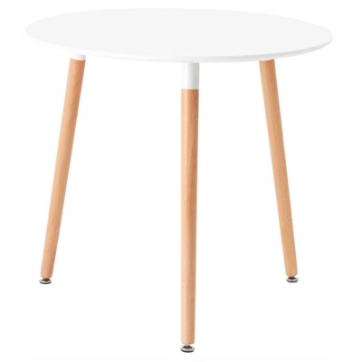  Стол круглый EAMES DST NEW D=80 белый на дер. Ножках