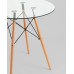  Стол круглый EAMES DSW NEW D=80, стеклянный на дер. Ножках