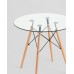  Стол круглый EAMES DSW NEW D=80, стеклянный на дер. Ножках
