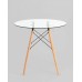  Стол круглый EAMES DSW NEW D=80, стеклянный на дер. Ножках