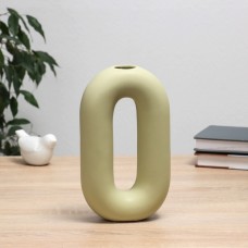 Ваза «Линд», 12×5×20 см, керамика, зелёная