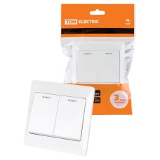 Выключатель двухклавишный с подсветкой Ильмень TDM Electric SQ1823-0004