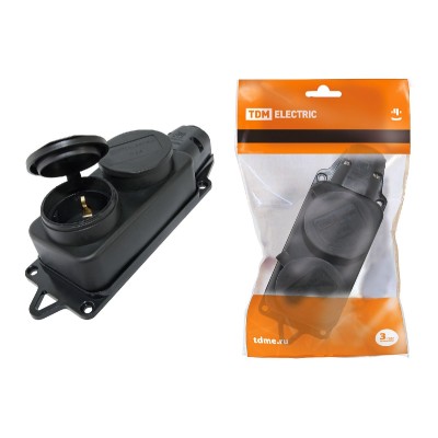 Розетка двухместная с заглушками TDM Electric SQ0612-0010