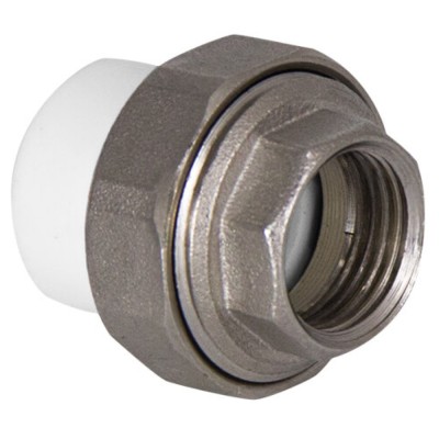 Муфта TEBO сер. PP-R комбин. разъемная (Американка) 20х1/2quot; ВР O-ring (20/200), арт. 016022002