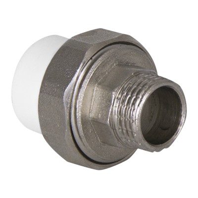 Муфта TEBO бел. PP-R комбин. разъемная (Американка) 20х1 НР O-ring (10/100), арт. 015022104