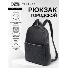Рюкзак городской на молнии TEXTURA, цвет чёрный