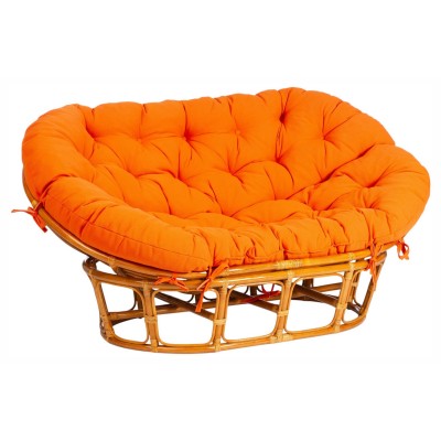  Диван MAMASAN/МАМАСАН 23/02 W /с подушкой/ подушка 182х119 см, 169х102х80 см, Pecan (орех), ткань, оранжевый, С 23