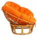  Диван MAMASAN/МАМАСАН 23/02 W /с подушкой/ подушка 182х119 см, 169х102х80 см, Pecan (орех), ткань, оранжевый, С 23