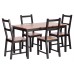  Обеденный комплект Соната (стол + 4 стула) / Sonata dining set массив сосны, стол: 120х75х73см  стул :41х50х95см, антик/чёрный