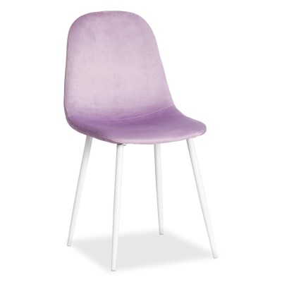  Стул BREEZE (mod. 4724) вельвет/металл, 44 х 53 х 87 см, Light lavander (светло-лавандовый) HLR26 / белый (Поставляется по 4 шт.)