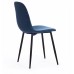 Стул BREEZE (mod. 4724) / 2 шт. в упаковке вельвет/металл, 44 х 53 х 87 см, Blue (синий) HLR63 / черный (Комплект из 2 шт.)