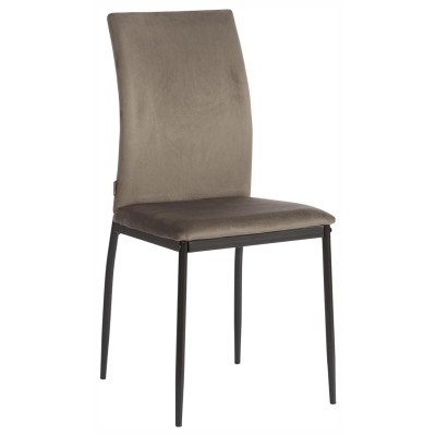  Стул CAPRI (mod. BC565-DC) / 1 шт. в упаковке металл, флок, 43 х 53 х 92 см, Dark grey (темно-серый) HLR24 / черный