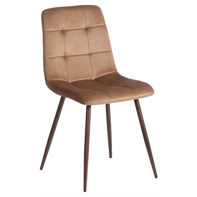  Стул CHILLY (mod. JSC-220) Велюр/металл , 44,5х52,5х88 см, Brown (коричневый) HLR11 / орех (Комплект из 4 шт.)