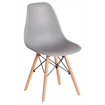  Стул CINDY (EAMES) (mod. 1801) / 2 шт. в упаковке дерево бук/металл/сиденье пластик, 45x51x82 см, Light grey (светло-серый) (Комплект из 2 ш