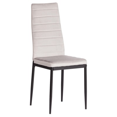  Стул Easy Chair (mod. 24-1) металл, вельвет, 49 х 41 х 98 см, Light grey (светло-серый) HLR14 / черный (поставляется по 4 шт)