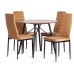  Стул Easy (mod. JSC02-1) металл, флок, 41 х 52 х 96 см, brown (золотисто - коричневый) HLR12 / черный (Комплект из 6 шт.)