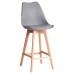  Стул барный TULIP BAR (mod. C1014H-1) пластик/дерево, 42 х 47,5 х 104 см, Grey (серый) 92717 / натуральный (Комплект из 4 шт.)