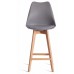  Стул барный TULIP BAR (mod. C1014H-1) пластик/дерево, 42 х 47,5 х 104 см, Grey (серый) 92717 / натуральный (Комплект из 4 шт.)