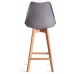  Стул барный TULIP BAR (mod. C1014H-1) пластик/дерево, 42 х 47,5 х 104 см, Grey (серый) 92717 / натуральный (Комплект из 4 шт.)