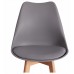  Стул барный TULIP BAR (mod. C1014H-1) пластик/дерево, 42 х 47,5 х 104 см, Grey (серый) 92717 / натуральный (Комплект из 4 шт.)