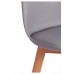  Стул барный TULIP BAR (mod. C1014H-1) пластик/дерево, 42 х 47,5 х 104 см, Grey (серый) 92717 / натуральный (Комплект из 4 шт.)